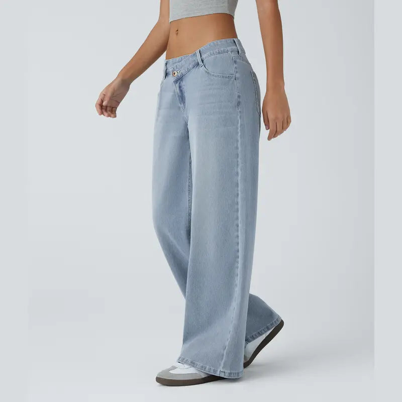 Hylora Flex Asymmetric Wide-Leg Jeans