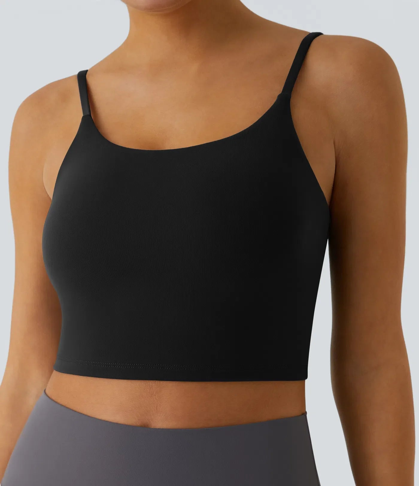 Basic Padded Workout Cropped Low Support Tank Top A-C Cups