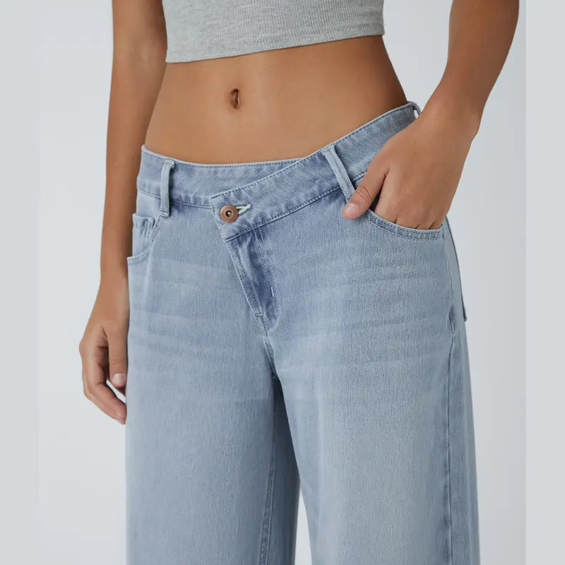 Hylora Flex Asymmetric Wide-Leg Jeans