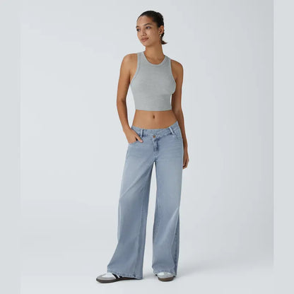 Hylora Flex Asymmetric Wide-Leg Jeans