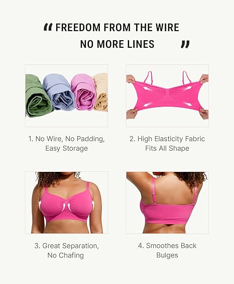 FeelinGirl Bralettes for Women with Support Comfortable Bras No Underwire Seamless Everyday Bras