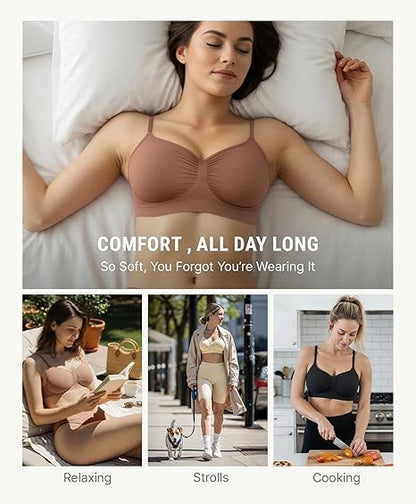 FeelinGirl Bralettes for Women with Support Comfortable Bras No Underwire Seamless Everyday Bras