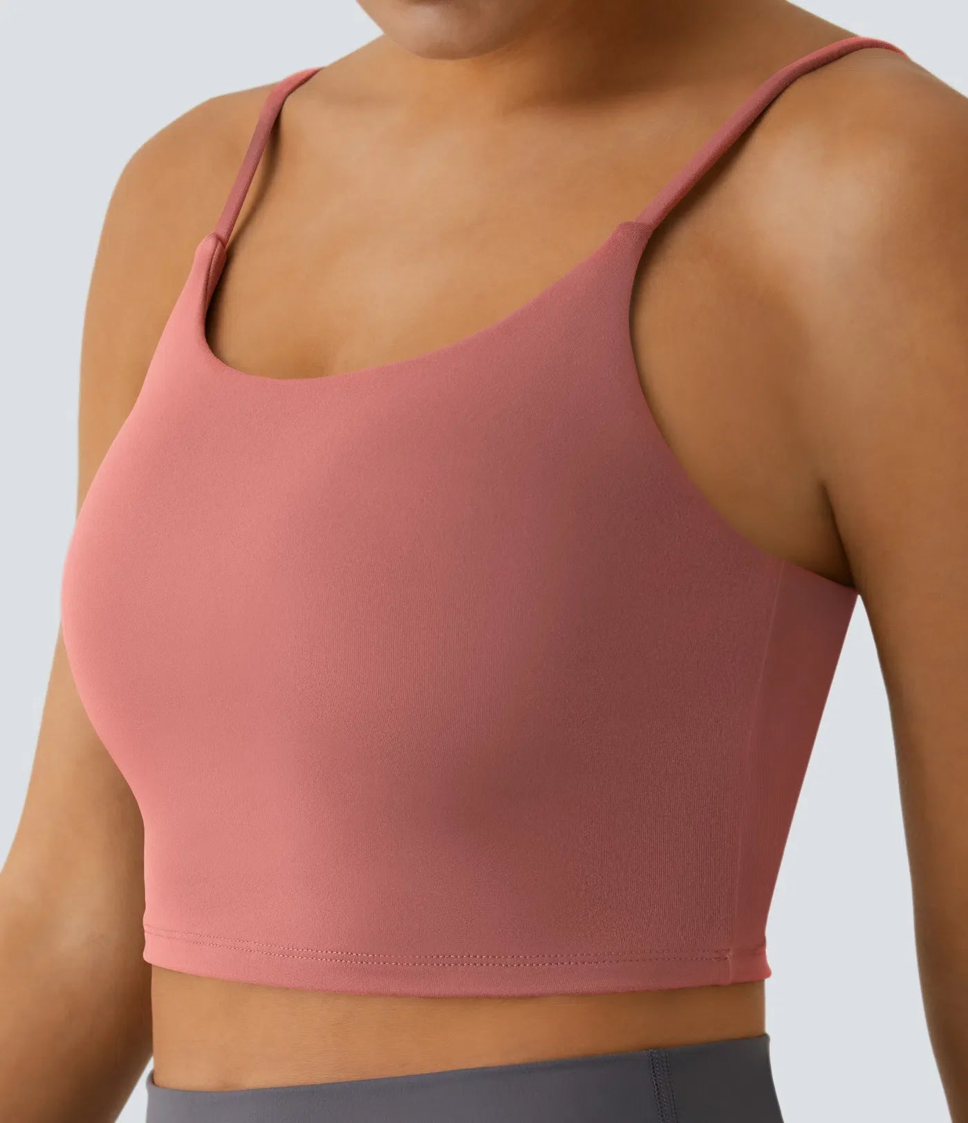 Basic Padded Workout Cropped Low Support Tank Top A-C Cups