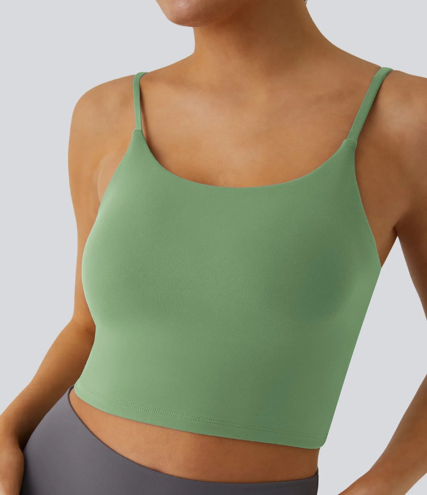 Basic Padded Workout Cropped Low Support Tank Top A-C Cups