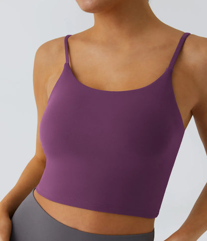 Basic Padded Workout Cropped Low Support Tank Top A-C Cups
