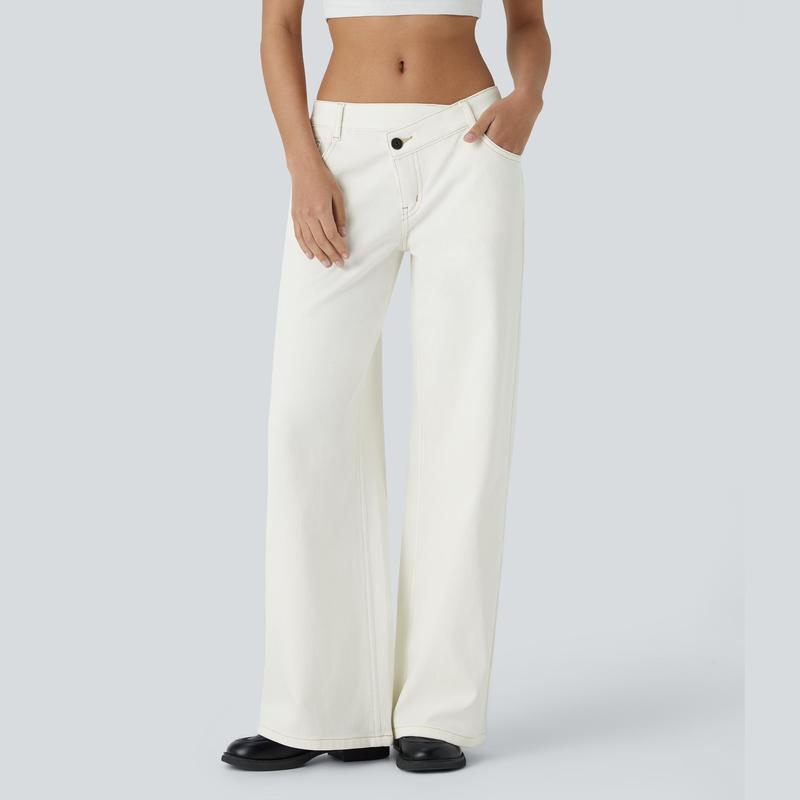 Hylora Flex Asymmetric Wide-Leg Jeans