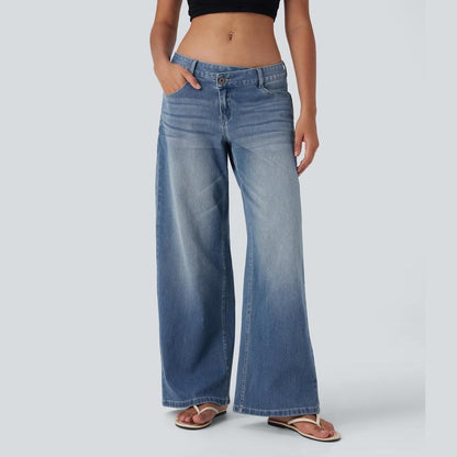 Hylora Flex Asymmetric Wide-Leg Jeans
