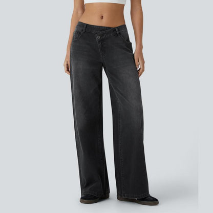 Hylora Flex Asymmetric Wide-Leg Jeans