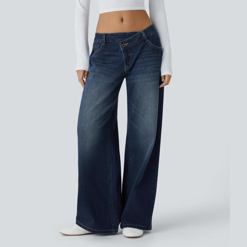 Hylora Flex Asymmetric Wide-Leg Jeans