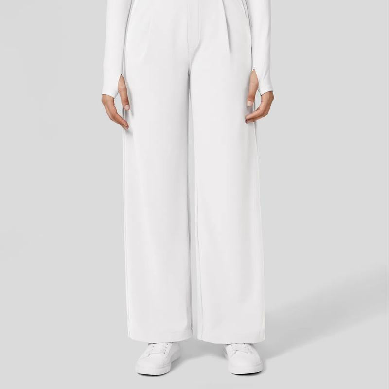 TheFitara Flex High Waisted Plicated Side Pocket Straight Leg Work Pants